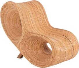 HomeMarkt Curvy Lounge Πολυθρόνα Εξωτερικού Χώρου Rattan Φυσικό 63x128x97cm HM9645.01