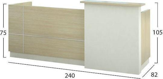HomeMarkt Dalton Υποδοχής Sonoma-Λευκό 240x82x105cm HM2068.02