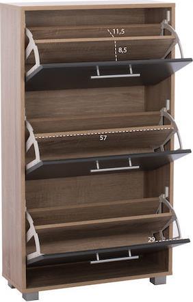 HomeMarkt Davina Ξύλινη Παπουτσοθήκη Sonama-Γκρι 62x24x110cm HM2221.04