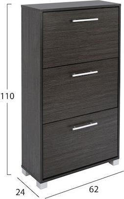 HomeMarkt Davina Ξύλινη Παπουτσοθήκη Zebrano 62x24x110cm HM2221.01
