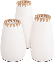 HomeMarkt Διακοσμητικό Βάζο Πήλινο Λευκό 17.5x17.5cm Σετ 3τμχ HM4373