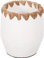 HomeMarkt Διακοσμητικό Βάζο Πήλινο Λευκό 13x16cm HM4369