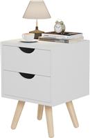 HomeMarkt Dinkl Κομοδίνο Ξύλινο Λευκό 29.7x29.7x45cm HM2472.03