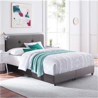 HomeMarkt Dolores Κρεβάτι Διπλό Επενδυμένο με Ύφασμα Γκρι 150x200cm HM637.10