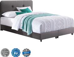 HomeMarkt Dolores Κρεβάτι Διπλό Επενδυμένο με Ύφασμα Γκρι 150x200cm HM637.10