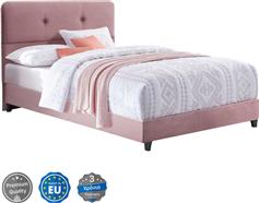 HomeMarkt Dolores Κρεβάτι Ημίδιπλο Επενδυμένο με Ύφασμα Ροζ με Τάβλες 120x200cm HM648.12