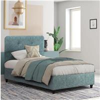 HomeMarkt Dolores Κρεβάτι Μονό Επενδυμένο με Ύφασμα Light Green 90x200cm HM649.27