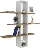 HomeMarkt Dominic Ράφι Τοίχου Φυσικό-Λευκό 96x19.5x101cm HM8976.11