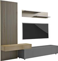 HomeMarkt Dort Σύνθετο Σαλονιού Sonama-Μαύρο 249.5x42.2x199.5cm HM18076.02