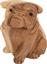 HomeMarkt Dozer Bulldog Ξύλινο Suar Επιτραπέζιο Διακοσμητικό 9x8x12cm HM7924