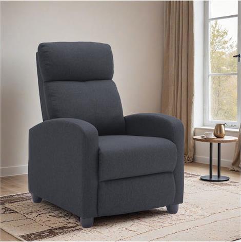 HomeMarkt Drosen Πολυθρόνα Relax με Υποπόδιο Γκρι 68x80x93cm HM3299.01