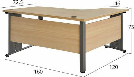 HomeMarkt Επαγγελματικό Γραφείο Valden Γωνιακό Οξιά 160x120x75cm HM2043.01L