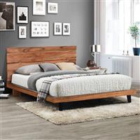 HomeMarkt Fansi Κρεβάτι Υπέρδιπλο από Μασίφ Ξύλο Φυσικό 160x200cm HM8472