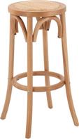 HomeMarkt Faye Σκαμπό Μπαρ Ξύλινο Οξιά Φυσικό με Ψάθα Φ36x72cm HM8751.01