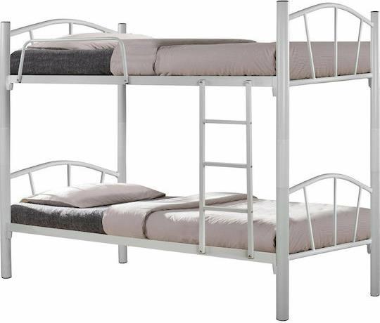 HomeMarkt Floor Κουκέτα Μεταλλική Λευκή 90x190cm HM328.02