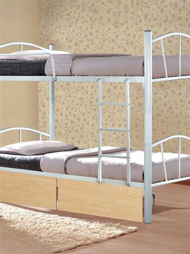 HomeMarkt Floor Παιδικό Κρεβάτι Κουκέτα Μονό με Αποθηκευτικό Χώρο Λευκό για Στρώμα 90x190cm HM21123.01