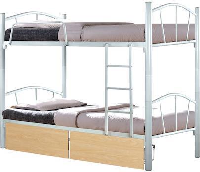 HomeMarkt Floor Παιδικό Κρεβάτι Κουκέτα Μονό με Αποθηκευτικό Χώρο Λευκό για Στρώμα 90x190cm HM21123.01