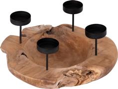 HomeMarkt Fran Κηροπήγιο για Ρεσώ Ξύλινο σε Μπεζ Χρώμα 30x7cm HM4390