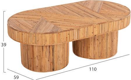 HomeMarkt Gatsby Οβάλ Τραπεζάκι Σαλονιού Rattan Χρώμα Φυσικό Μ110xΠ59xΥ39cm HM9870