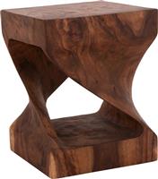 HomeMarkt Gebo Σκαμπό Σαλονιού Ξύλινο Σκούρο Φυσικό 35x35x45cm HM9754.21