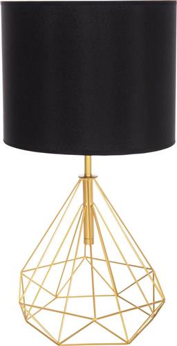 HomeMarkt Geilo Πλαστικό Πορτατίφ για Ντουί E27 με Μαύρο Καπέλο και Χρυσή Βάση HM7416.12