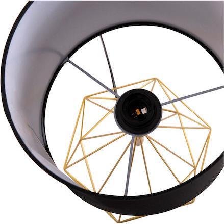 HomeMarkt Geilo Πλαστικό Πορτατίφ για Ντουί E27 με Μαύρο Καπέλο και Χρυσή Βάση HM7416.12