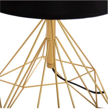 HomeMarkt Geilo Πλαστικό Πορτατίφ για Ντουί E27 με Μαύρο Καπέλο και Χρυσή Βάση HM7416.12