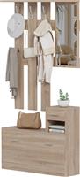 HomeMarkt Gorn Έπιπλο Εισόδου με Καθρέπτη-Κρεμάστρα & Παπουτσοθήκη Sonama 90x24x190cm HM2473.01