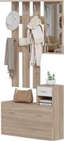 HomeMarkt Gorn Έπιπλο Εισόδου με Καθρέπτη-Κρεμάστρα & Παπουτσοθήκη Sonama-Λευκό 90x24x190cm HM2473.04