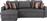 HomeMarkt Gropper Γωνιακός Καναπές Κρεβάτι με Αποθηκευτικό Χώρο Γκρι 225x150cm HM3264