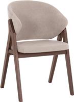 HomeMarkt Hana Rubberwood Πολυθρόνες Τραπεζαρίας με Υφασμάτινη Επένδυση Γκρι Σετ 2τμχ HM9746.11