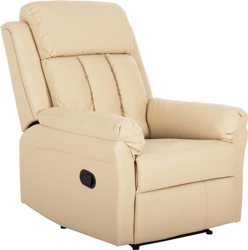 HomeMarkt Happer Πολυθρόνα Relax Massage με Υποπόδιο από Δερματίνη Εκρού 76x94x102cm HM9785.13