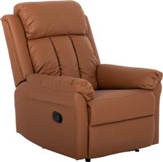 HomeMarkt Happer Πολυθρόνα Relax Massage με Υποπόδιο από Δερματίνη Καφέ 76x94x102cm HM9785.12