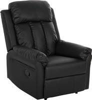 HomeMarkt Happer Πολυθρόνα Relax Massage με Υποπόδιο από Δερματίνη Μαύρη 76x94x102cm HM9785.11