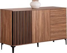 HomeMarkt Harry Μπουφές Ξύλινος με Συρτάρια Φυσικό Ξύλου-Μαύρο 180x40x92cm HM18006.01