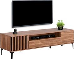 HomeMarkt Harry Έπιπλο Τηλεόρασης Ξύλινο Φυσικό Ξύλου-Μαύρο Μ200xΠ40xΥ47.5cm HM18008.01