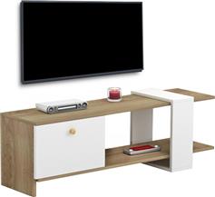 HomeMarkt Henriette Έπιπλο Τηλεόρασης Ξύλινο Λευκό Μ120xΠ25xΥ37.5cm HM8900.11