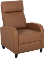 HomeMarkt Hiber Πολυθρόνα Relax με Υποπόδιο από Δερματίνη Καφέ 67.5x90x104cm HM9782.22