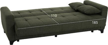 HomeMarkt HM3242.05 Καναπές Κρεβάτι Dark Olive με Αποθηκευτικό Χώρο 215x84cm