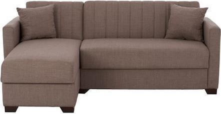 HomeMarkt HM3244.02 Γωνιακός Καναπές Κρεβάτι με Αναστρέψιμη Γωνία Καφέ 200x133cm