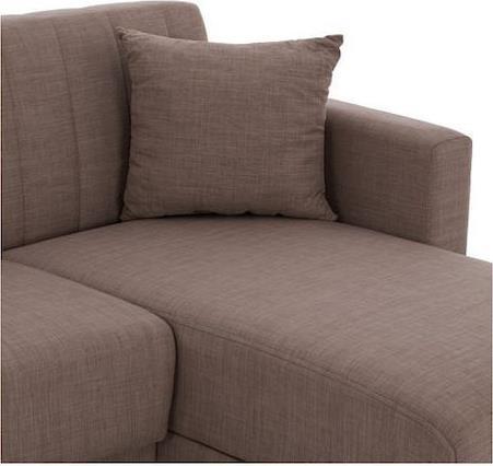 HomeMarkt HM3244.02 Γωνιακός Καναπές Κρεβάτι με Αναστρέψιμη Γωνία Καφέ 200x133cm