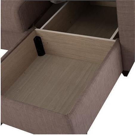 HomeMarkt HM3244.02 Γωνιακός Καναπές Κρεβάτι με Αναστρέψιμη Γωνία Καφέ 200x133cm