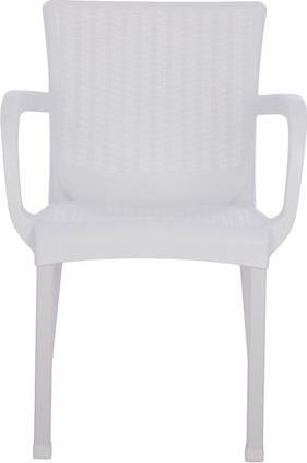 HomeMarkt Hm5591.01 Αλουμινίου Με Rattan Λευκή 60x60x82cm