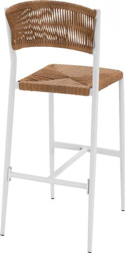 HomeMarkt HM5789.01 Bar Αλουμινίου Με Σxοινί Λευκό-Pe Μπεζ 45,5x56x111cm