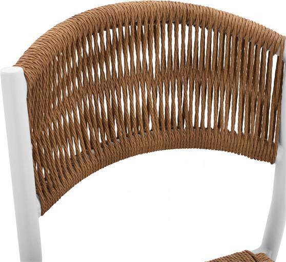 HomeMarkt HM5789.01 Bar Αλουμινίου Με Σxοινί Λευκό-Pe Μπεζ 45,5x56x111cm