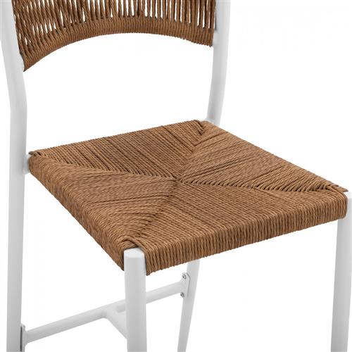 HomeMarkt HM5789.01 Bar Αλουμινίου Με Σxοινί Λευκό-Pe Μπεζ 45,5x56x111cm