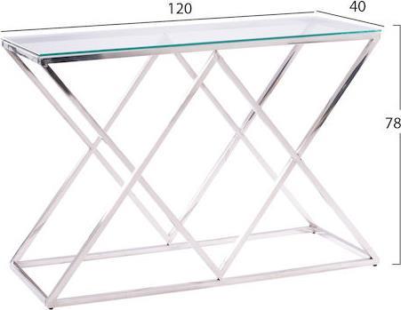 HomeMarkt Holland Μεταλλική με Γυαλί 120x40x78cm HM8622.01