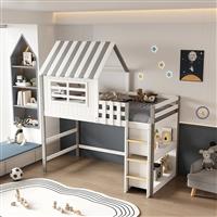 HomeMarkt Homi Παιδικό Κρεβάτι Κουκέτα Μονό Λευκό για Στρώμα 90x190cm HM712