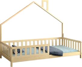 HomeMarkt Houser Παιδικό Κρεβάτι Montessori Κλασικό Μονό Μπεζ για Στρώμα 90x190cm HM740.01