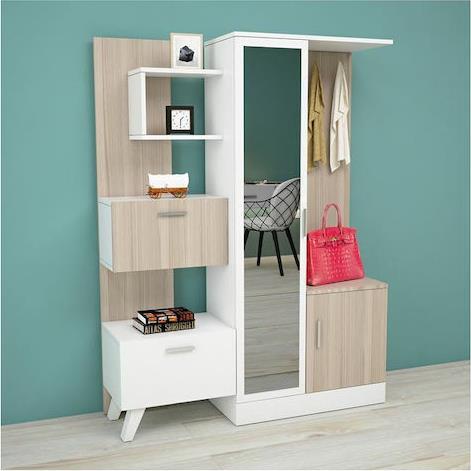 HomeMarkt Iliana με Καθρέπτη Λευκό-Sonoma 125.5x37.5x166.5cm HM2265